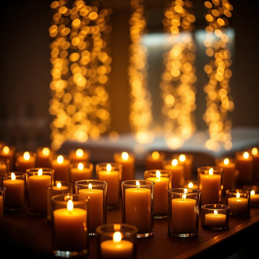 Velas acesas no ambiente do espaço